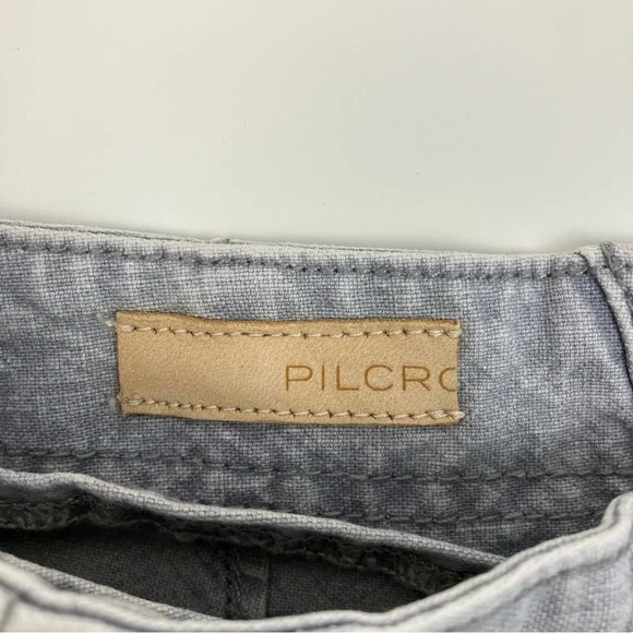 Anthropologie Pilcro Lace Up Back Denim Shorts Women's Size 25 Gray Stretch - Picture 8 of 13